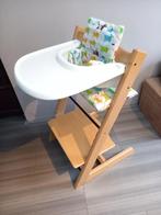 Stokke Tripp Trapp stoel, met tafelblad + babyset + kussens, Gebruikt, Stoelverkleiner, Meegroeistoel, Ophalen