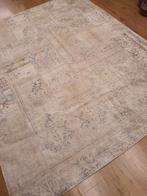Vintage handgeknoopt oosters tapijt patchwork 250x200, Info@SlatsAntiek.nl, Tweedehands, Tweedehands, Crème