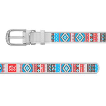 WAUDOG Ethno Lederen Halsband Wit Nekomtrek 38-49 cm KOOPJE! beschikbaar voor biedingen
