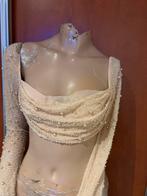 OH POLLY top met kralen maat S origineel zgan, Beige, Ophalen of Verzenden, Zo goed als nieuw, Lange mouw