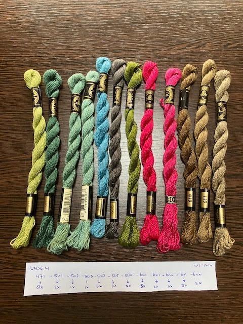 Borduurgaren DMC 5 Coton Perlé 25m nr 471 tm 640 €1,25 nr 4, Hobby en Vrije tijd, Borduren en Borduurmachines, Nieuw, Borduurgaren of Zijde