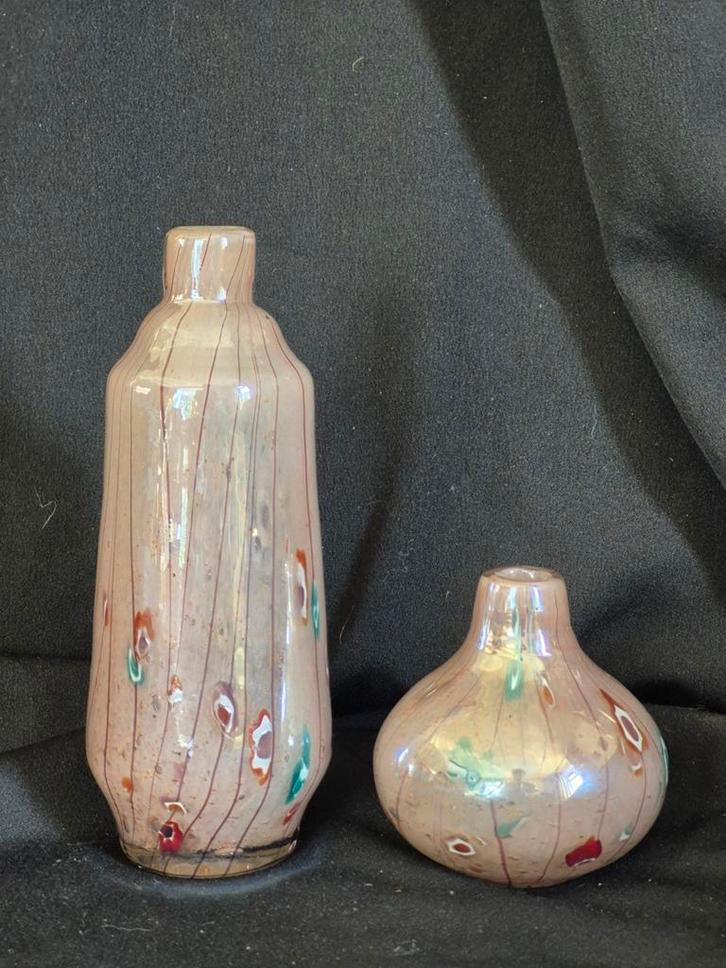 Set van 2 vaasjes van des pots. 17.5 en 10 cm. Bud vaasjes., Huis en Inrichting, Woonaccessoires | Vazen, Zo goed als nieuw, Overige kleuren