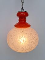 vintage Italiaanse pendant sneeuw wolken glas met oranje 60s, 50 tot 75 cm, Ophalen of Verzenden, Glas, Gebruikt