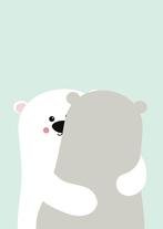 Poster knuffel beer mint A3 babykamer kinderkamer decoratie, Verzamelen, Posters, Nieuw, Dier of Natuur, A1 t/m A3, Rechthoekig Staand