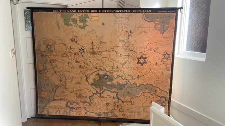 Schoolkaart Deutschland unter der Hitler Diktatuur 1933-1945, Antiek en Kunst, Antiek | Schoolplaten, Geschiedenis, Ophalen