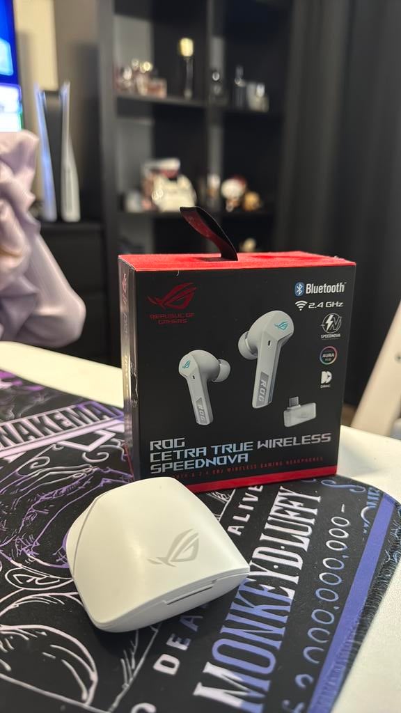ASUS ROG Cetra True Wireless – Gaming Bluetooth oordopjes, Computers en Software, Headsets, Zo goed als nieuw, In-ear, Draadloos