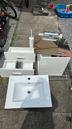 Oude Badkamermeubel Set - Wastafel, Kast met Lades, Spiegel, Huis en Inrichting, Badkamer | Badkamermeubels, Ophalen, Zo goed als nieuw