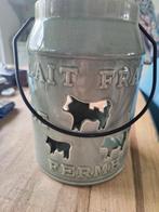 Waxinelicht houder groen met koeien. Lait Frais de la ferme, Overige materialen, Ophalen of Verzenden, Zo goed als nieuw, Minder dan 25 cm