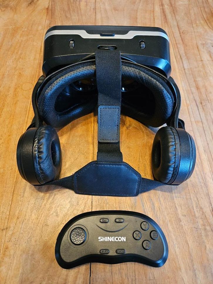 VR Shinecon Headset + AB – Virtual Reality voor Smartphone, Spelcomputers en Games, Virtual Reality, Zo goed als nieuw, Telefoon