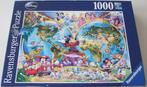 Puzzel *** DISNEY'S WERELDKAART *** 1000 stukjes Ravensburge, Ophalen of Verzenden, 500 t/m 1500 stukjes, Legpuzzel, Zo goed als nieuw