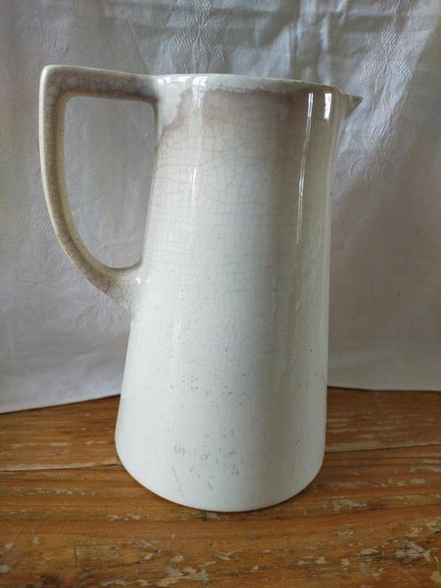 Antieke Brocante Keramische Kan met Cracule, Antiek en Kunst, Curiosa en Brocante, Ophalen of Verzenden