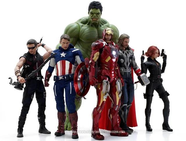 Hot toys avengers team plus Nick Fury en Phil Coulson, Kinderen en Baby's, Speelgoed | Actiefiguren, Zo goed als nieuw, Ophalen of Verzenden