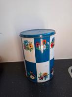 Vintage Blikken Trommel met Bloemen, Ophalen of Verzenden, Gebruikt