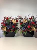 Groot & breed knal kerststuk in rood blauw en goud 70 hoog, Ophalen, Zo goed als nieuw