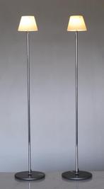 ✅ 2 HERSTAL vloerlampen Deens Design MINIMALISME retro  1990, Gebruikt, Minimalisme, Glas, 100 tot 150 cm