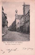 Tiel - Vleeschstraat met gemeentehuis (gel. 1904), Ophalen of Verzenden, Voor 1920, Gelopen, Gelderland