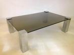 Glazen koffie tafel Cidue, Huis en Inrichting, Tafels | Salontafels, Ophalen, Zo goed als nieuw, Glas, Minder dan 50 cm