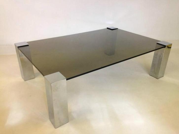 Glazen koffie tafel Cidue, Huis en Inrichting, Tafels | Salontafels, Zo goed als nieuw, Minder dan 50 cm, 100 tot 150 cm, 100 tot 150 cm