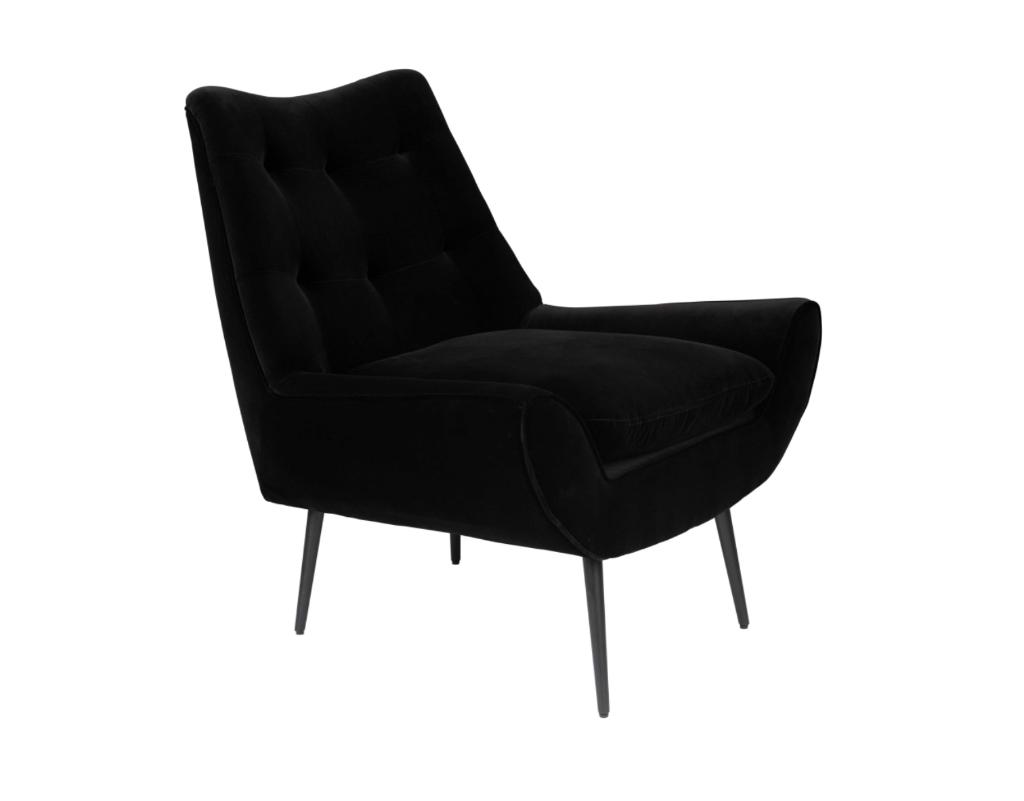 Dutchbone Glodis fauteuil Zwart | Van €769, nu, Dutchbone, Nieuw, 75 tot 100 cm, Ophalen of Verzenden