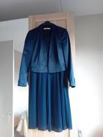 Leuk gelegenheidssetje Plissé jurk met kant, Kleding | Dames, Maat 38/40 (M), Blauw, Cocktailjurk, Ophalen of Verzenden