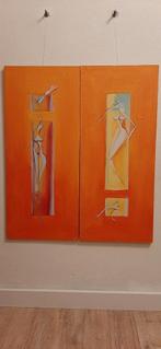 Twee abstracte schilderijen, passen heel mooi samen, Ophalen