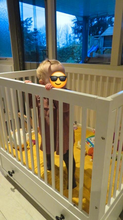 Box wit met lade en verstelbare hoogte, Kinderen en Baby's, Boxen, Gebruikt, Rechthoekig, In hoogte verstelbaar, Lade, Ophalen