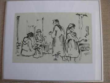 Willy Rieser ( 1927), "Straatje in Ashkelon". Inkt op papier beschikbaar voor biedingen