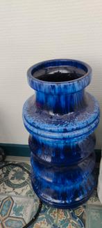 Blauwe vaas, 40 cm hoog, Huis en Inrichting, Woonaccessoires | Vazen, Blauw, Ophalen of Verzenden, Minder dan 50 cm, Glas