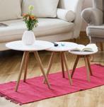 Bijzettafel set van 3 notenhout - nieuw, Huis en Inrichting, Minder dan 55 cm, Rond, Nieuw, Ophalen of Verzenden