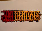 Jimi Hendrix vintage rock metal RARE grote logo patch geel, Verzenden, Zo goed als nieuw, Kleding