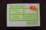 Suzuki GN250 1987 motorcycle owner's manual handbuch, Motoren, Ophalen of Verzenden, Suzuki