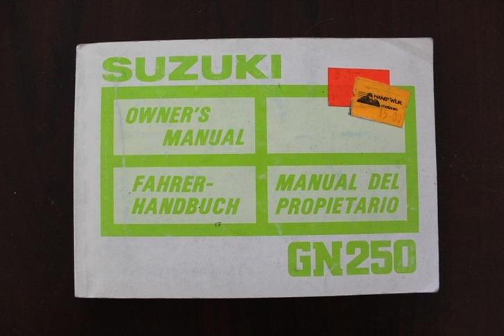 Suzuki GN250 1987 motorcycle owner's manual handbuch, Motoren, Handleidingen en Instructieboekjes, Suzuki, Ophalen of Verzenden