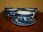 6 Japanse Old Blue Willow espresso kop en schotels, Ophalen of Verzenden, Zo goed als nieuw, Overige stijlen, Kop(pen) en/of Schotel(s)
