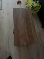 Salontafeltje zwart staal onderstel, Ophalen, 50 tot 100 cm, Zo goed als nieuw, Minder dan 50 cm