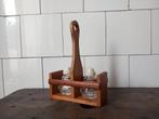gratis verzenden vintage Frans peper & zout stel hout rekje, Verzenden