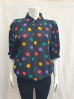 Vintage blouse met gekleurde stippen, Kleding | Dames, Blouses en Tunieken, Gedragen, Maat 38/40 (M), Vintage, Ophalen of Verzenden