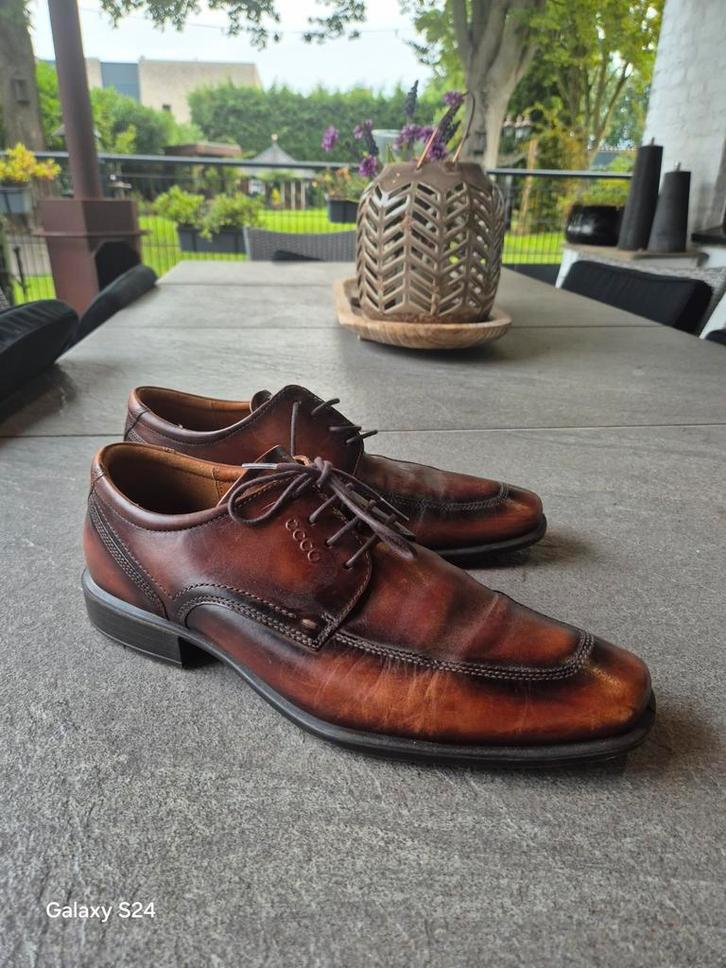 Elegante Ecco Veterschoenen maat 44, Kleding | Heren, Schoenen, Gedragen, Veterschoenen, Bruin, Ophalen of Verzenden