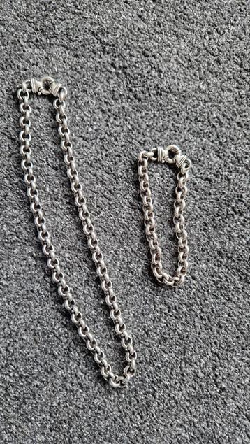 Zilveren Ketting & Armband Set jasseron beschikbaar voor biedingen