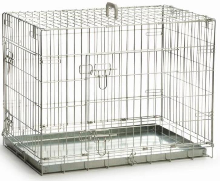 Hondenbench 2deurs verzinkt, Dieren en Toebehoren, Hondenhokken, Gebruikt, Hondenhok, Minder dan 65 cm, 75 tot 110 cm, Ophalen