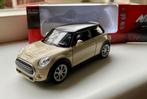Welly Mini Cooper CREME met zwart dak , Ophalen of Verzenden, Nieuw, Auto, Overige merken