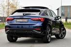 Audi Q3 Sportback 45 TFSI e 3x S-Line. Pano, ACC, Keyless, S, Gebruikt, Zwart, Blauw, Leder en Stof