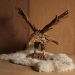 XL Teak houten dieren beelden houtsnijwerk, adelaar en paard, Ophalen of Verzenden