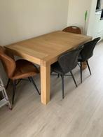 Licht eikenhouten eettafel (zonder stoelen), 50 tot 100 cm, 150 tot 200 cm, Rechthoekig, Eikenhout