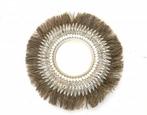 Spiegel-Gras-Schelpen-D50-Wand-Muur-Rond-Bohemian-Boho-, Minder dan 50 cm, Rond, Ophalen of Verzenden, Zo goed als nieuw