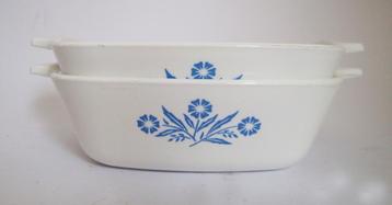 vintage 2x pyrosil bakje oven schaal netherlands cornflower beschikbaar voor biedingen