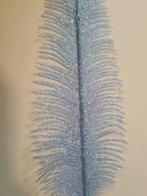 IJsblauw glitter blad/veer, 70 cm, Ophalen of Verzenden, Nieuw, Materiaal