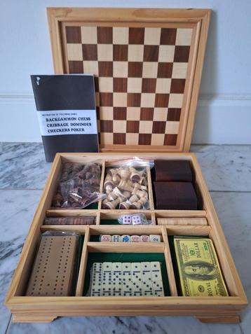 Houten spellendoos (6 in 1), nieuw! beschikbaar voor biedingen