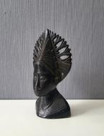 Zwarte houten buste vrouw Indonesië, Antiek en Kunst, Ophalen of Verzenden