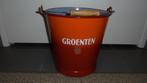 oranjegevlamd emaille groenten emmer, doorsnee 29 H28 cm, Antiek en Kunst, Antiek | Emaille, Ophalen of Verzenden