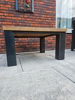 Eiken salontafel metaal, Ophalen, 50 tot 100 cm, Eikenhout, 50 tot 100 cm